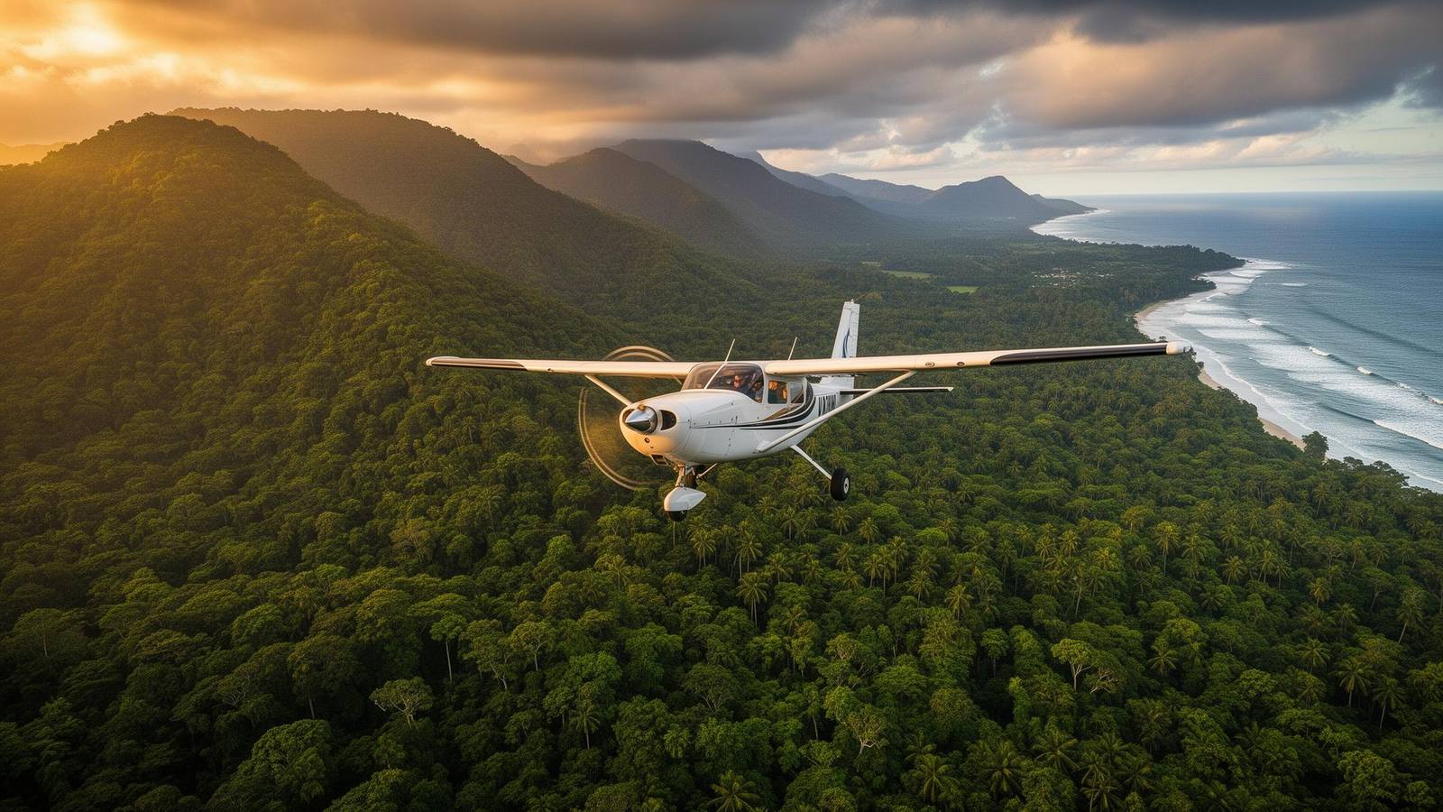 Private charter flights over Costa Rica